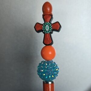 Colorful Beaded Stylus 2 In 1 Cross Pen